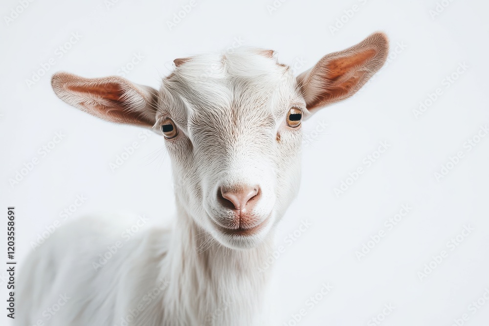 Adorable young goat portrait. Adorable young goat portrait.