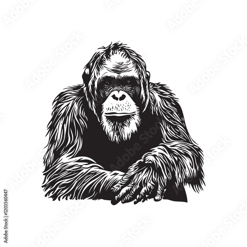 orang utan vector, monkey vector