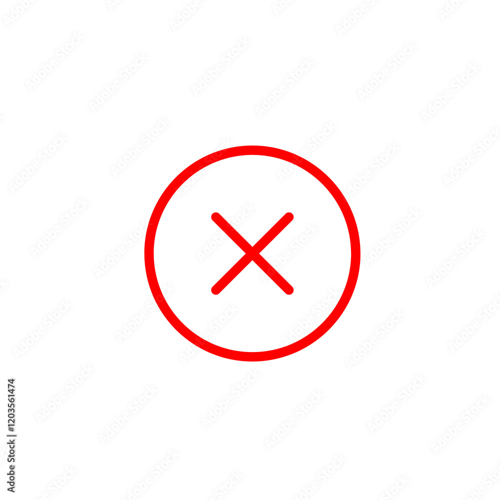 Circle Symbol Inside X Mark Red cross Flat Icon Circle Symbol Inside X Mark Red cross Flat Icon