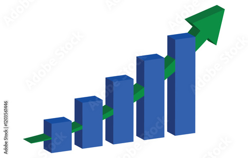 3D Bar Graph with Green Arrow - Business Growth and Success Concept Free Download 3D Bar Graph with Green Arrow - Business Growth and Success Concept - GFXLoad