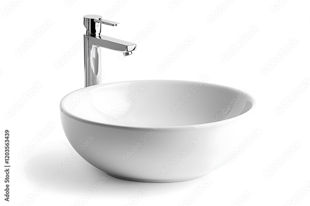 Modern White Ceramic Bathroom Sink with Faucet Modern White Ceramic Bathroom Sink with Faucet