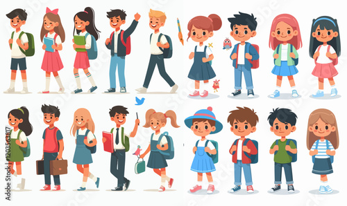 Wallpaper Mural collection of school children characters Torontodigital.ca