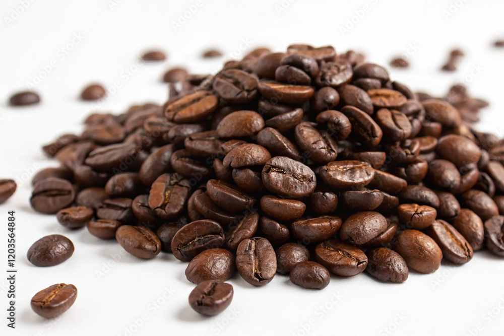 Pile of coffee beans Isolated on White Background Pile of coffee beans Isolated on White Background