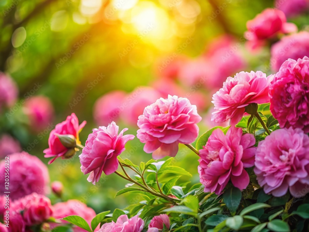 Blooming Pink Flowers in a Lush Garden - Candid Spring Photography Blooming Pink Flowers in a Lush Garden - Candid Spring Photography