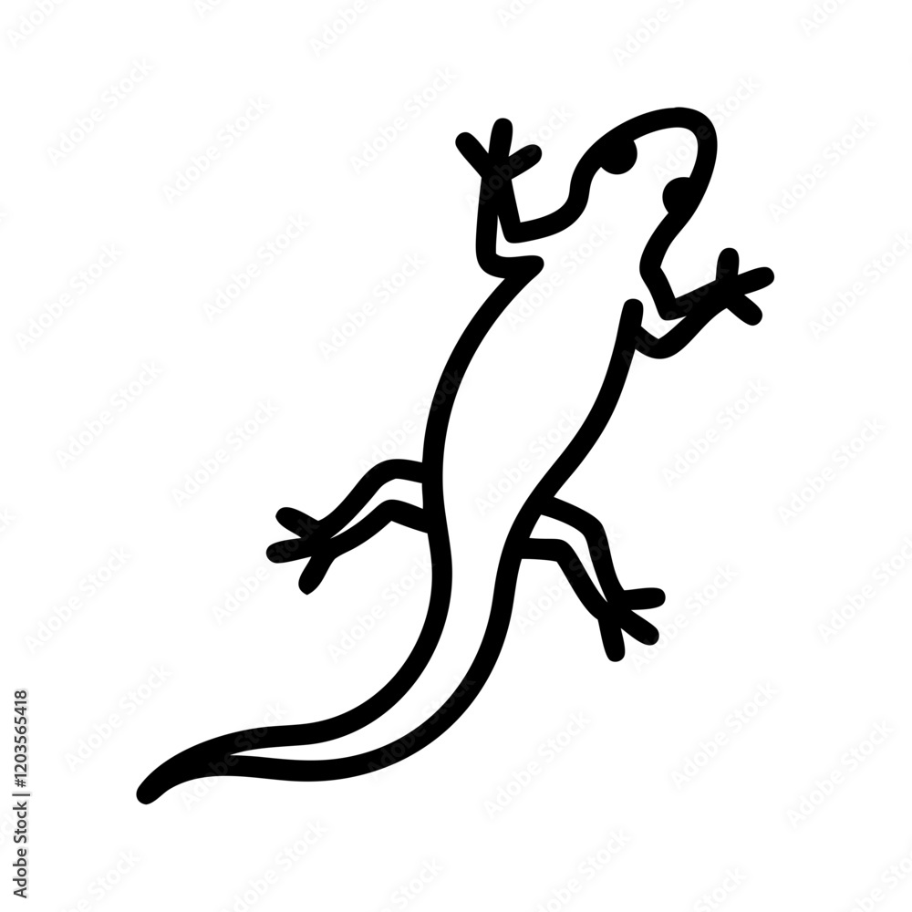 Simple Black Gecko Silhouette Icon Outline Clipart Simple Black Gecko Silhouette Icon Outline Clipart