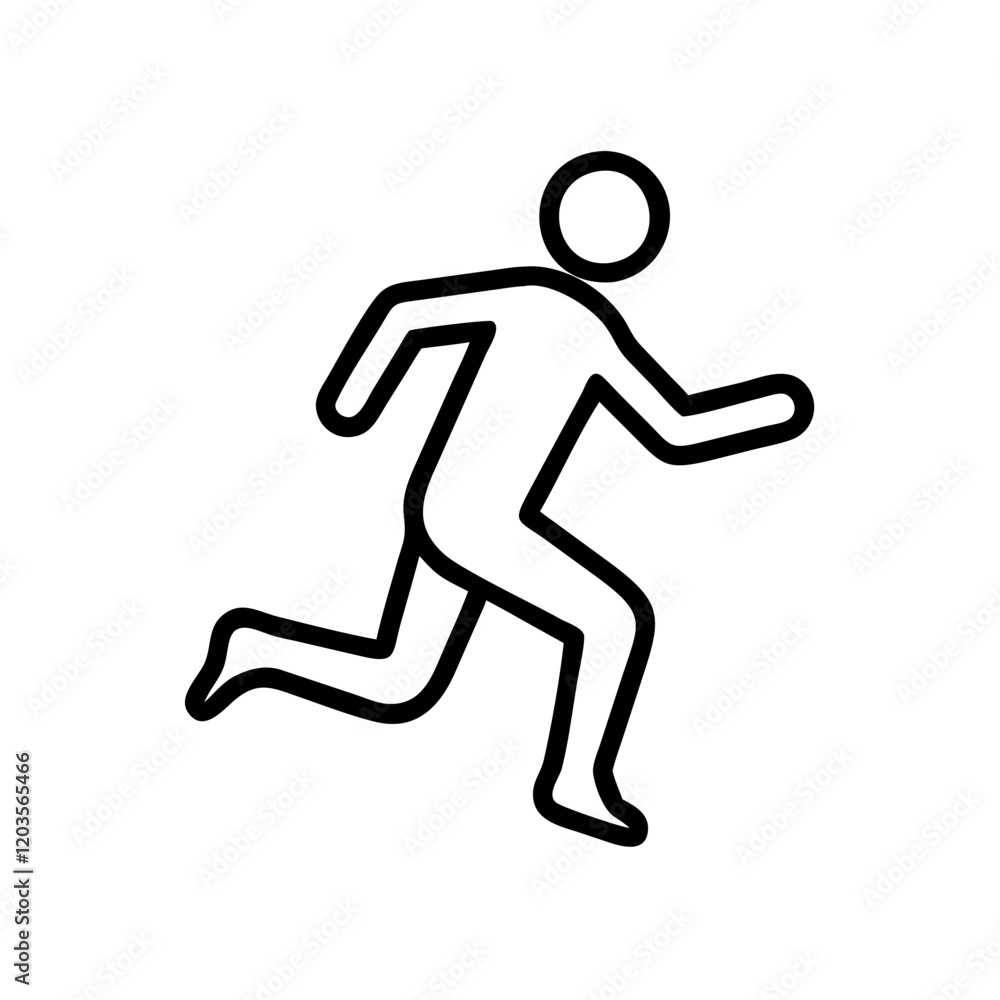 Simple Black Running Man Outline Silhouette Clipart Simple Black Running Man Outline Silhouette Clipart