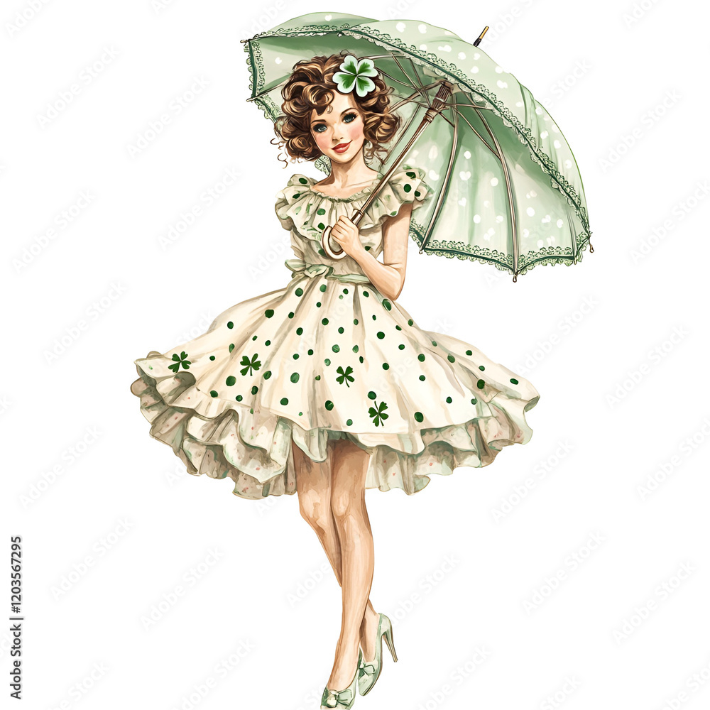 Coquette St. Patrick's Day Clipart Vector Illustration Coquette St. Patrick's Day Clipart Vector Illustration