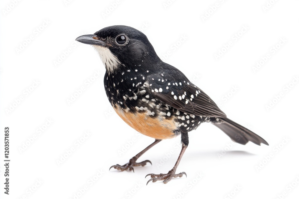 Fototapeta premium Speckled bird with vibrant colors