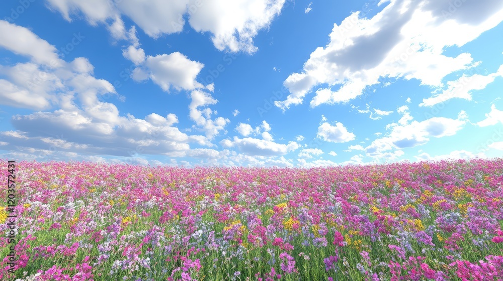 A vibrant field of blooming flowers under a bright blue sky, symbolizing the joy and renewal of Easter Sunday, with ample reflective copy space. A vibrant field of blooming flowers under a bright blue sky, symbolizing the joy and renewal of Easter Sunday, with ample reflective copy space.