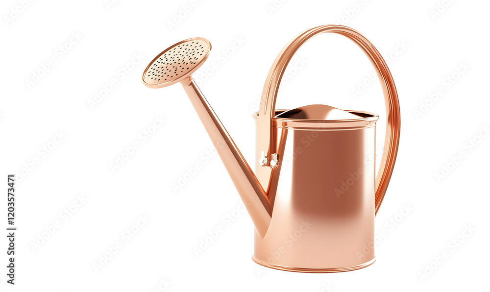 Rose-gold watering can, garden, isolated, background, spring Rose-gold watering can, garden, isolated, background, spring