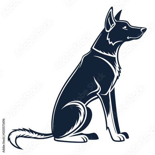 Silhouetted German Shepherd Dog