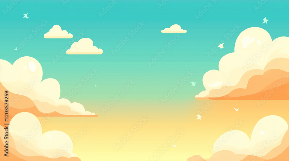 Clouds and Sunset Sky Over Horizon Clouds and Sunset Sky Over Horizon