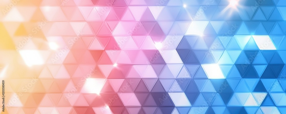 Fototapeta premium Dynamic abstract hexagonal patterns digital artwork bright color palette modern design vibrant background visual impact