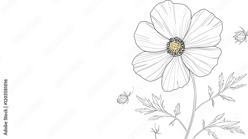 A flower with a yellow center and white petals. generated using AI A flower with a yellow center and white petals. generated using AI