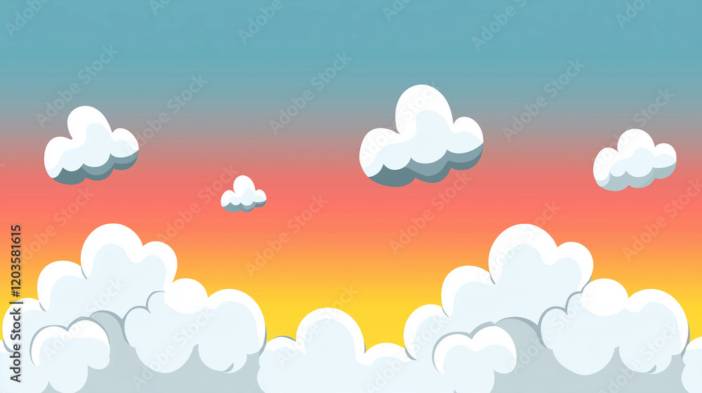 Clouds and Sunset Sky Over Horizon Clouds and Sunset Sky Over Horizon