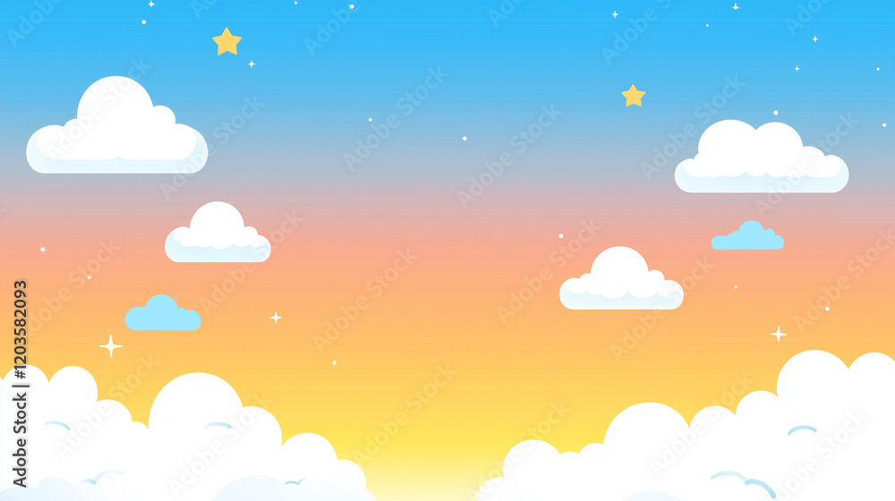 Warm Toned Aesthetic Sky and Clouds Illustration Background Warm Toned Aesthetic Sky and Clouds Illustration Background