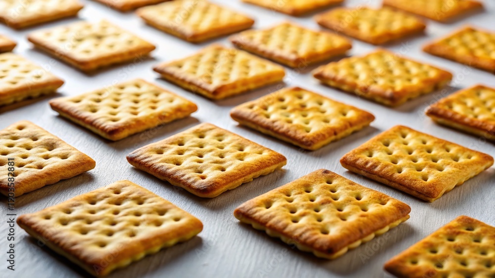 Close-up of Assorted Crackers Arranged on White Background - Delicious Snack Food Photography Close-up of Assorted Crackers Arranged on White Background - Delicious Snack Food Photography