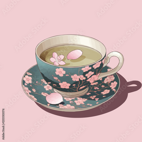 Cherry Blossom Jade Tea Cup