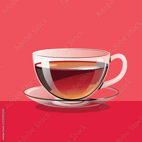 Ruby Hibiscus in Modern Glass