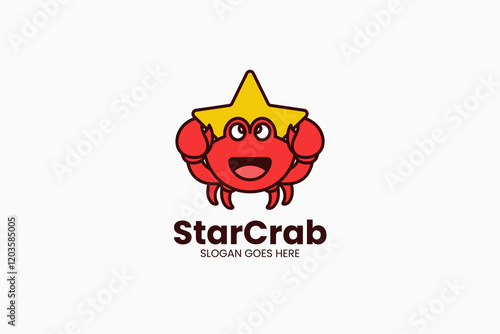 Star Crab Logo. Vector Illustration