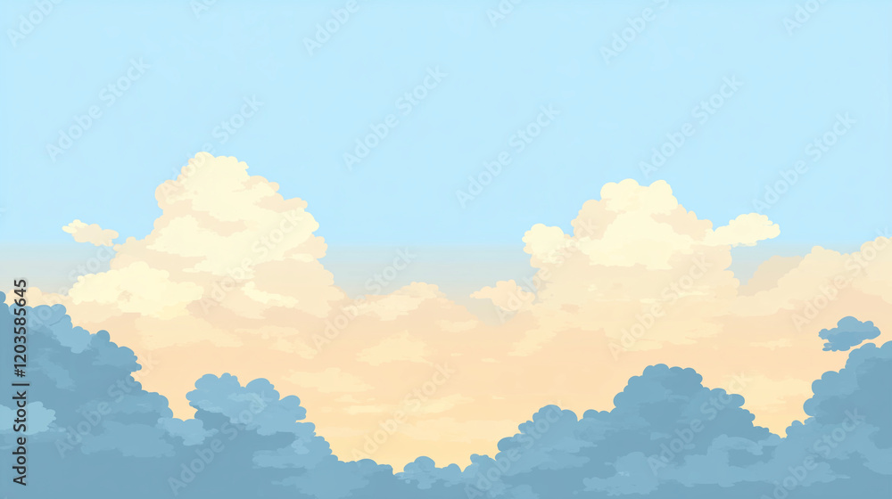 Clouds and Sunset Sky Over Horizon Clouds and Sunset Sky Over Horizon