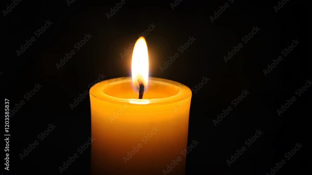 A Single Flame: A solitary candle stands tall against a backdrop of profound darkness, its flickering flame casting a soft, warm glow, a poignant symbol of hope, remembrance. A Single Flame: A solitary candle stands tall against a backdrop of profound darkness, its flickering flame casting a soft, warm glow, a poignant symbol of hope, remembrance.