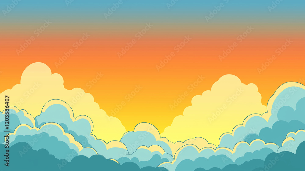 Clouds and Sunset Sky Over Horizon Clouds and Sunset Sky Over Horizon
