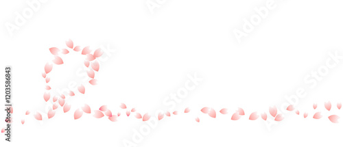 桜吹雪　桜の花びらの波　グラフィック素材　背景透過　png