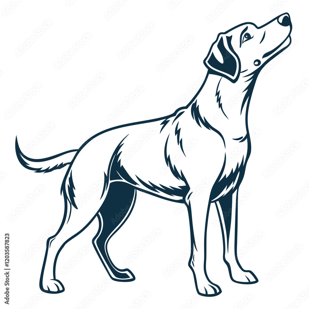 Obraz premium Elegant Black and White Silhouette of a Hunting Dog
