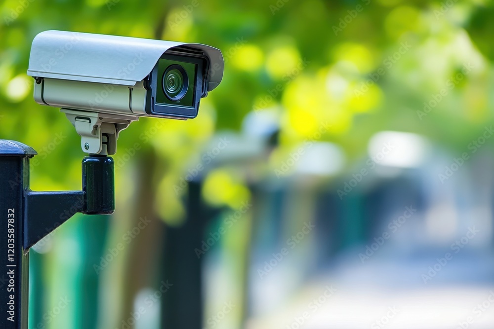 Security camera with greenery background Security camera with greenery background