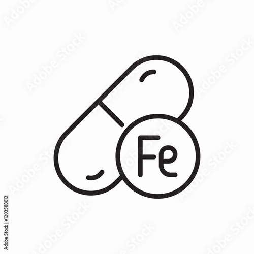 Iron supplement vitamin health icon vector sign