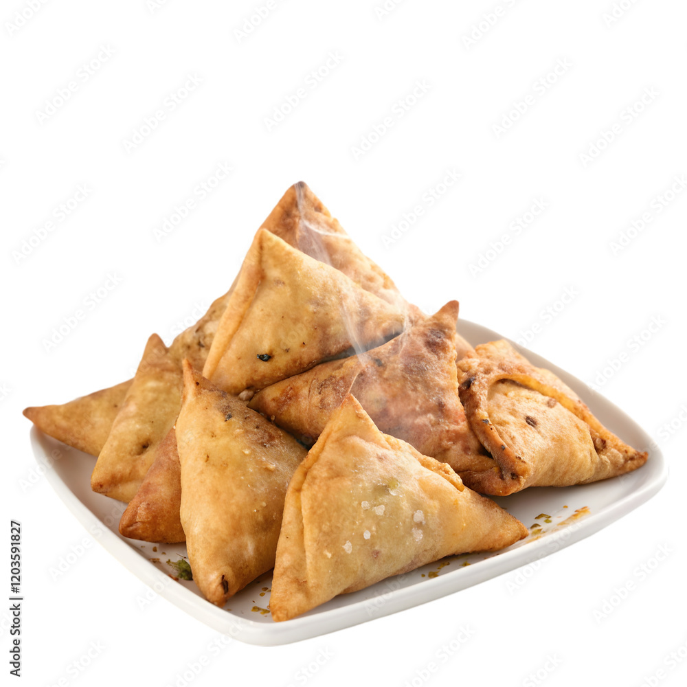 delicious plate of samosas on transparent background delicious plate of samosas on transparent background