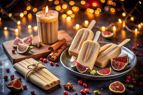 Cozy Winter Chai Latte Popsicles with Figs & Cinnamon photo