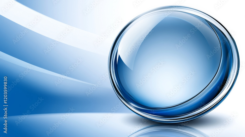 Blue abstract background with glossy sphere Blue abstract background with glossy sphere