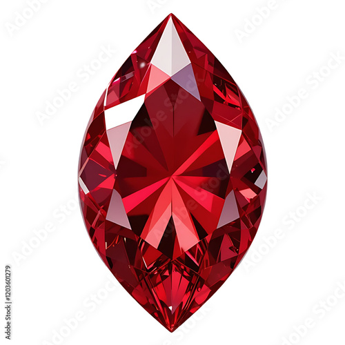 Fashion photograph of red crystal gem stone transparent png background gemstone isolated generative ai