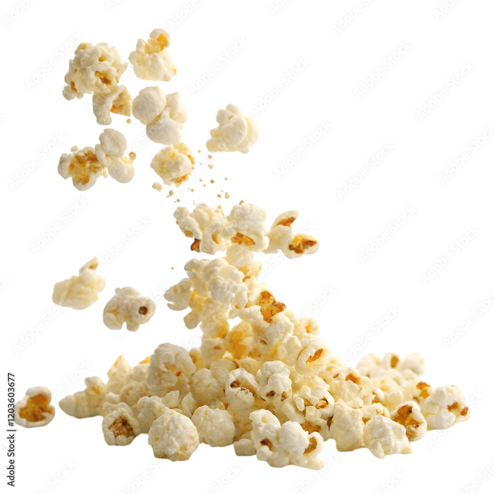 falling popcorn on transparent background falling popcorn on transparent background