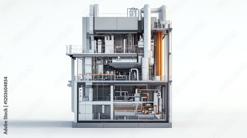 Industrial machinery model on white isolated background. Industrial machinery model on white isolated background.