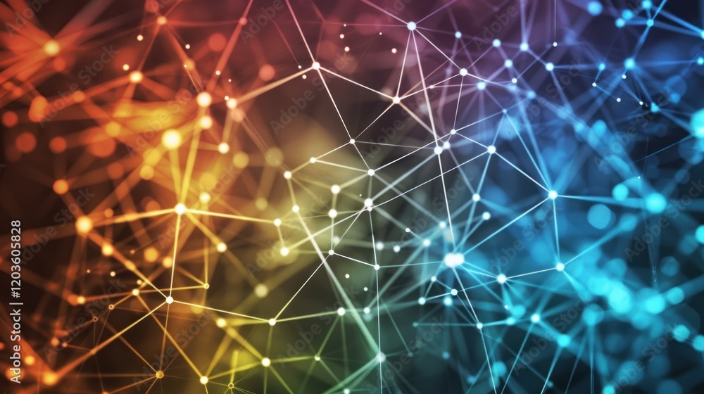 Fototapeta premium Abstract Network Connection, Data Flow, Digital, Background, Technology, Website