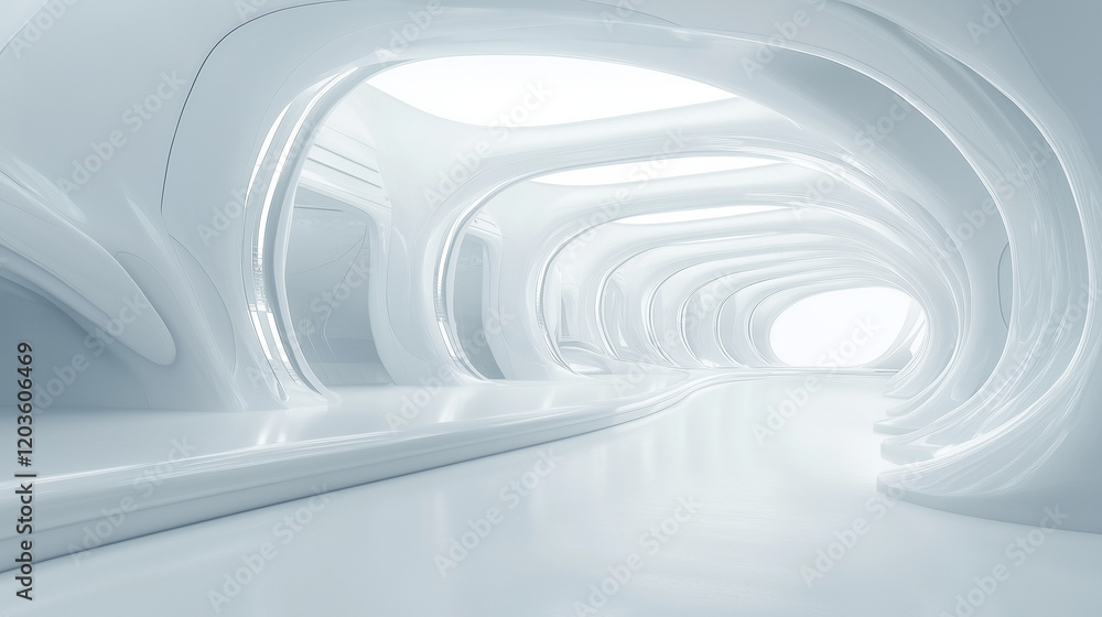 Obraz premium futuristic white architectural structure background