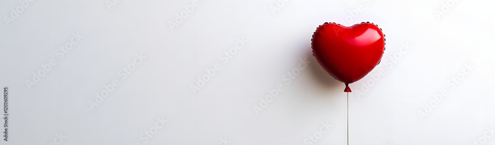 A single red heart-shaped balloon floating against a plain white background. A single red heart-shaped balloon floating against a plain white background.