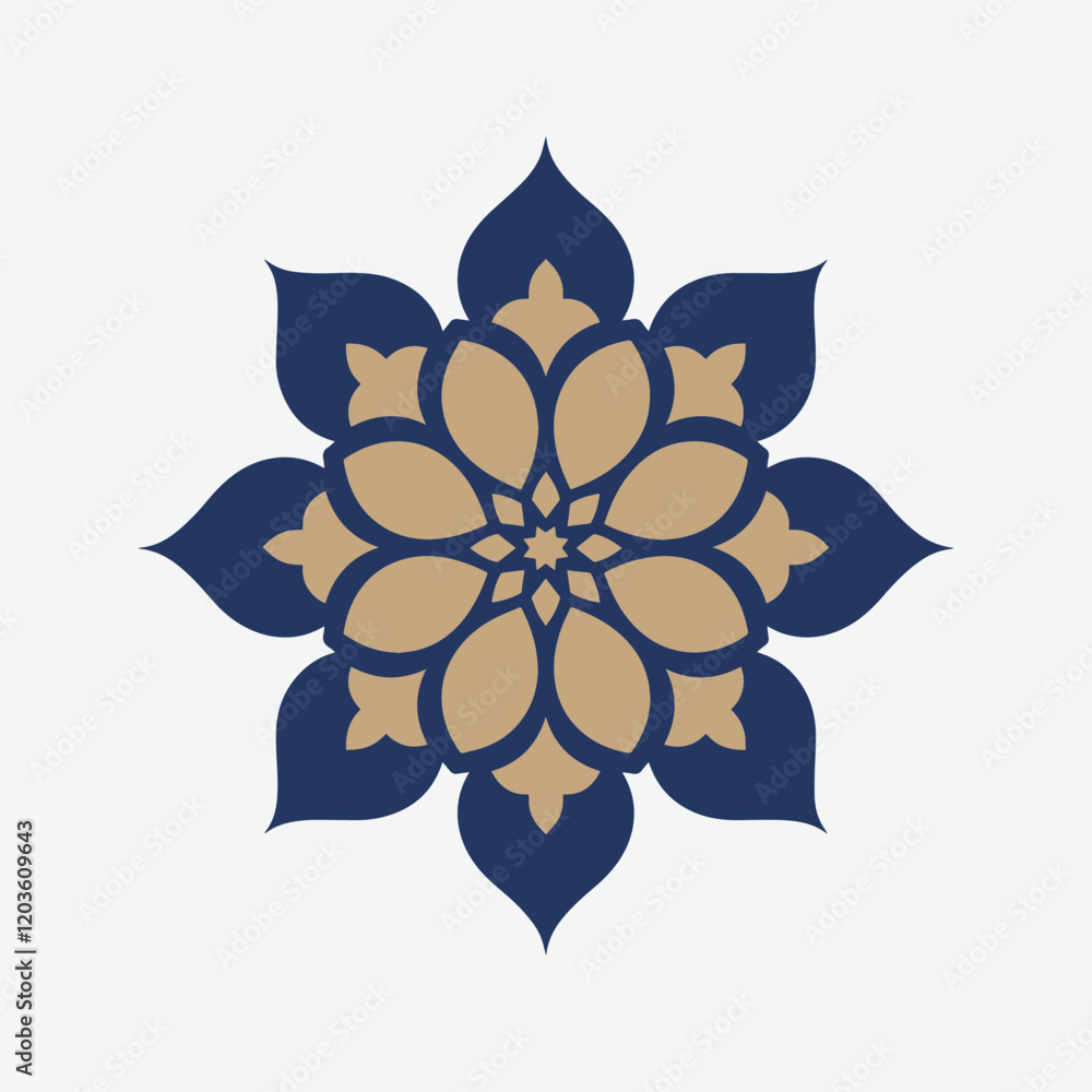 Obraz premium Ornate Mandala Design. Islamic geometric pattern. Symmetrical Pattern, Minimalist, Floral, Islam, Arabic, Geometric, Ornamental, Creative Motifs