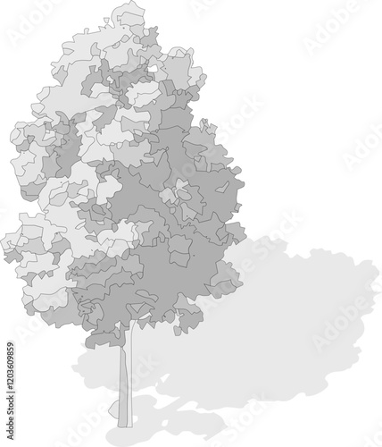 Axonometric tree, isometric vector tree  photo