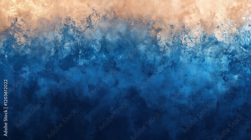 Obraz premium Luxurious ombre gradient blending sapphire blue into soft gold texture