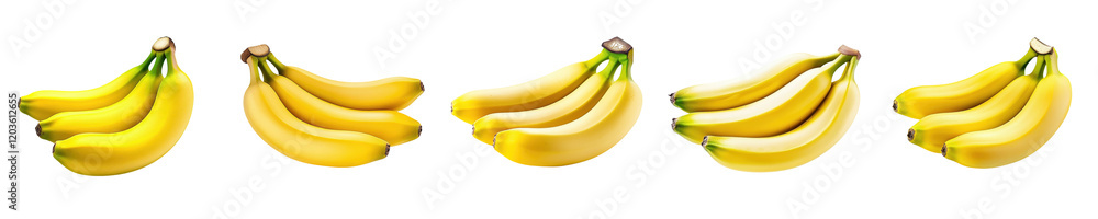 Sustainable. Bunches of ripe yellow bananas arranged on a transparent background. Sustainable. Bunches of ripe yellow bananas arranged on a transparent background.