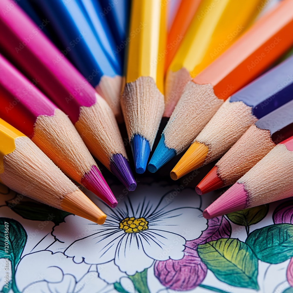 Naklejka premium color pencils on white background
