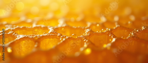 Honeycombs, macro photography, honeycombs with honey, background.