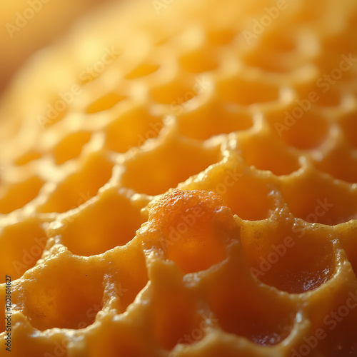 Honeycombs, macro photography, honeycombs with honey, background.