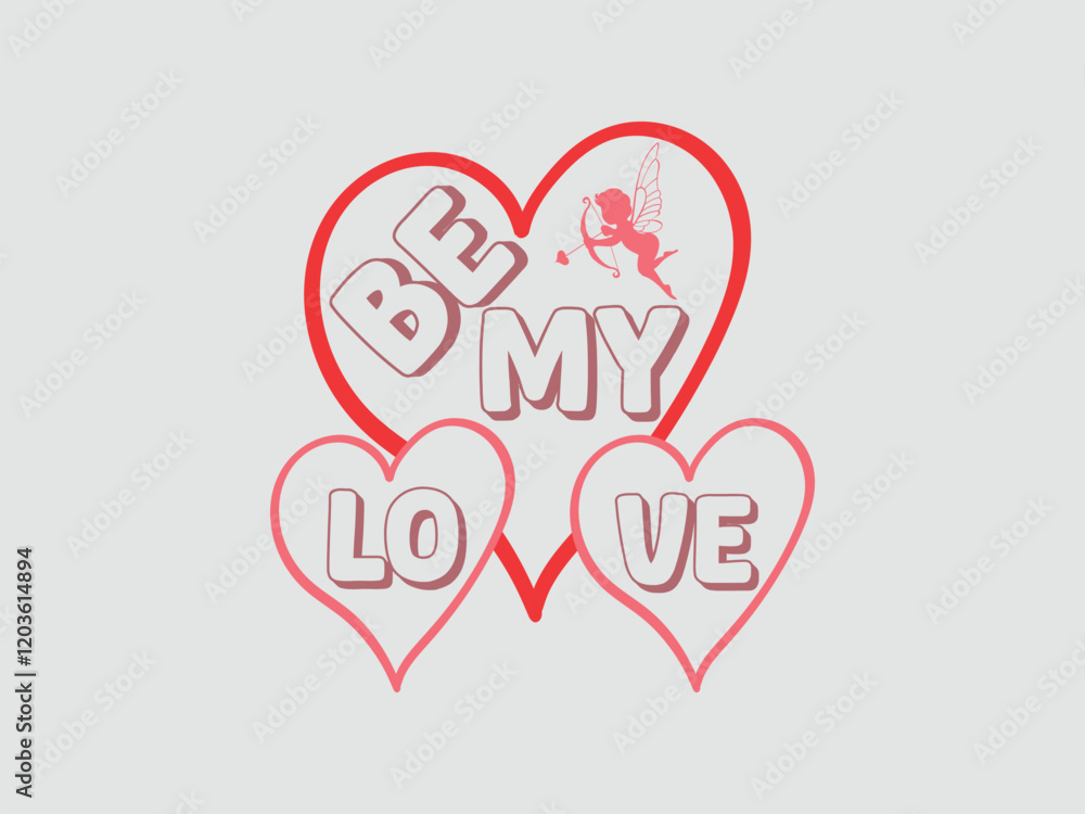 Be my love romantic heart design for special occasions with cupid for Valentine’s Day Be my love romantic heart design for special occasions with cupid for Valentine’s Day
