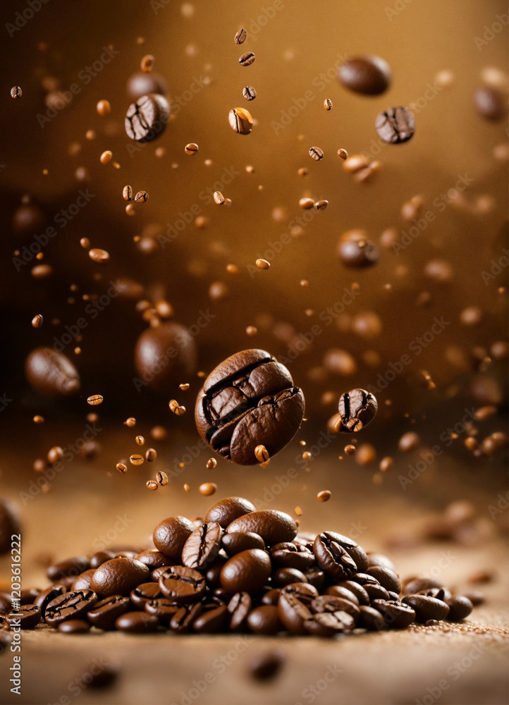 Rich, dark brown coffee beans Rich, dark brown coffee beans