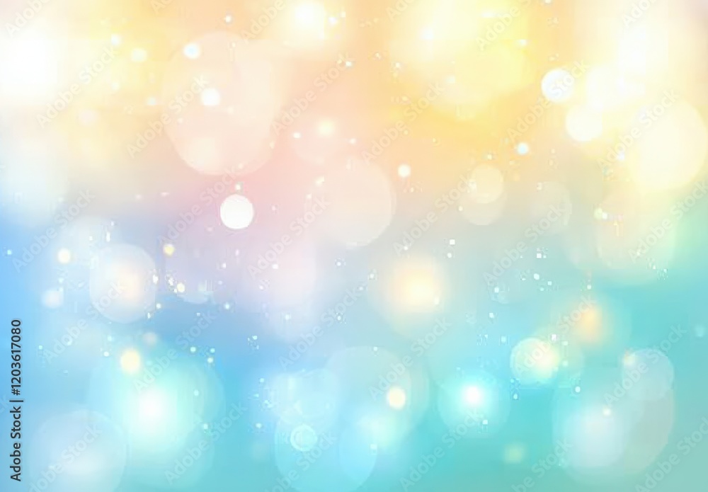 Obraz premium Pastel gradient, blending light blue, green, and yellow for calming design projects. Its blurred, minimalistic style suits vector art, providing an elegant base layer with high resolution